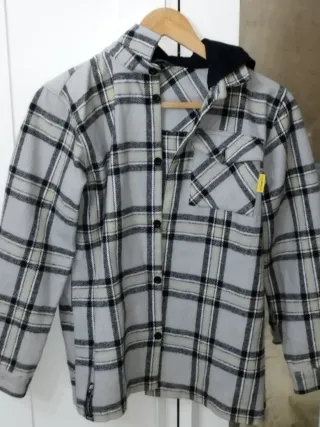 Chaqueta a cuadros con capucha Mujer /Niño