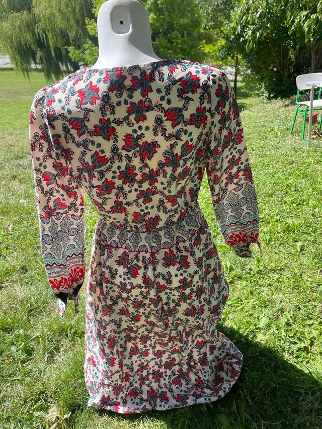 Vestido largo estampado ruso