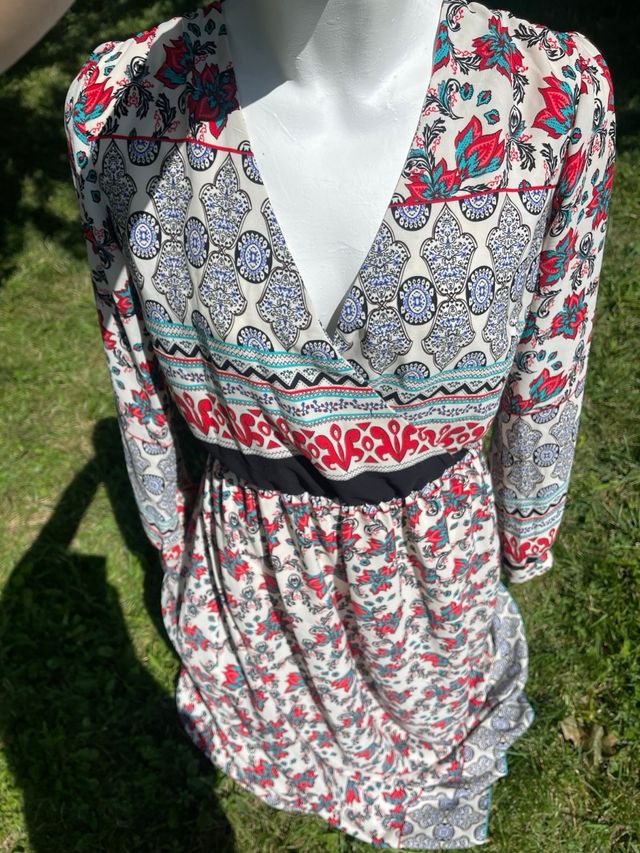 Vestido largo estampado ruso