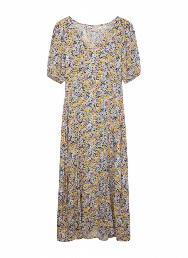 Vestido largo floral amarillo