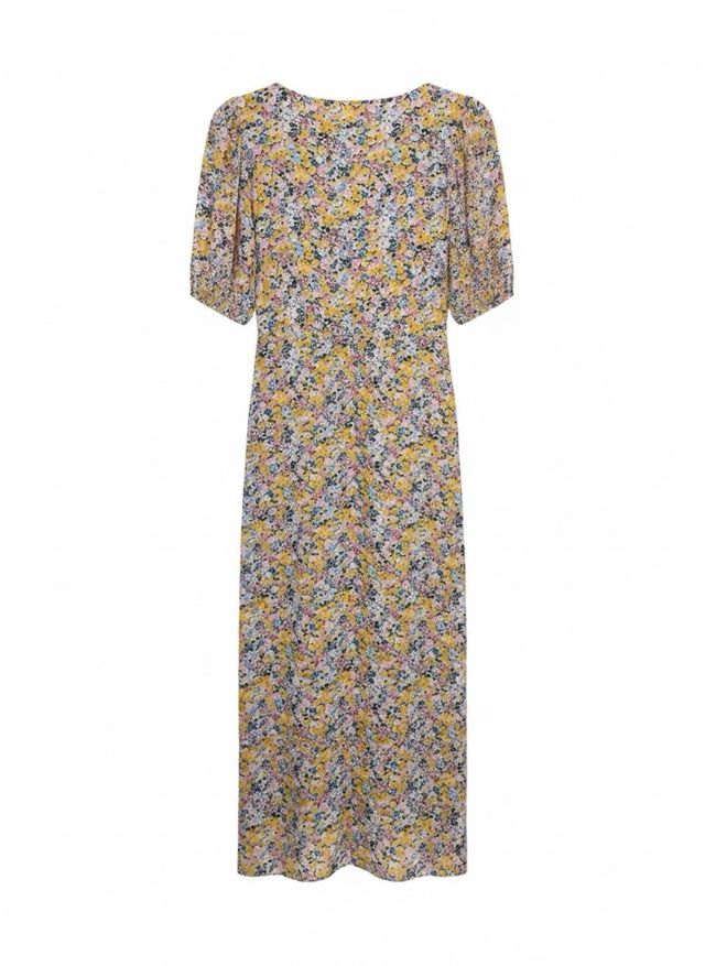 Vestido largo floral amarillo