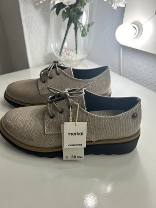 Zapatos Merkal Oxford Beige/Dorado