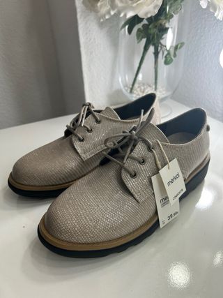 Zapatos Merkal Oxford Beige/Dorado
