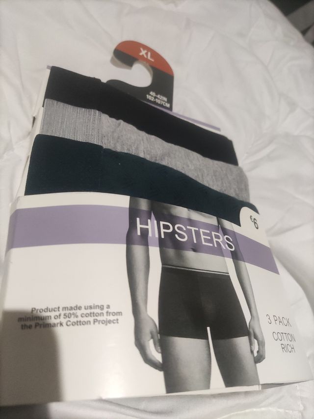 Calzoncillos Hipsters Primark XL Pack 3
