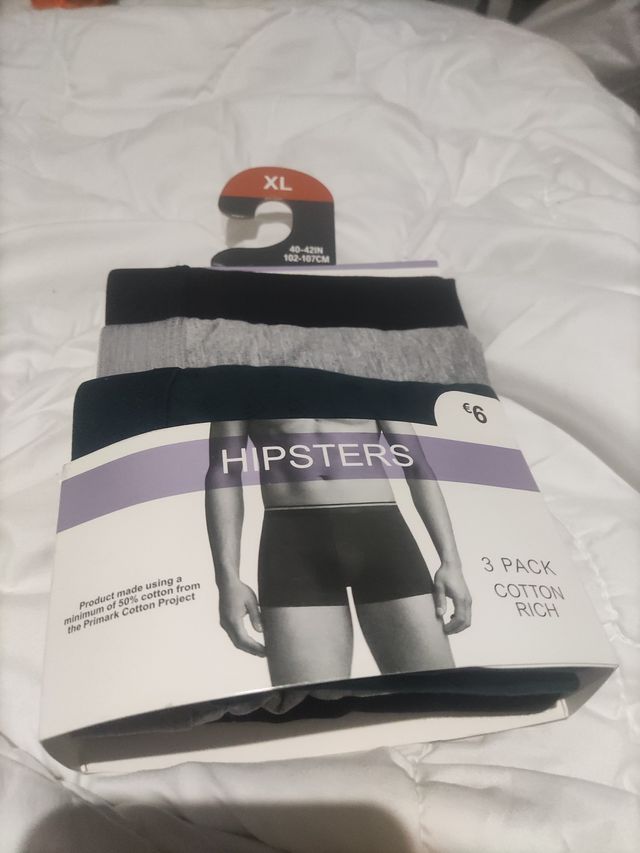 Calzoncillos Hipsters Primark XL Pack 3