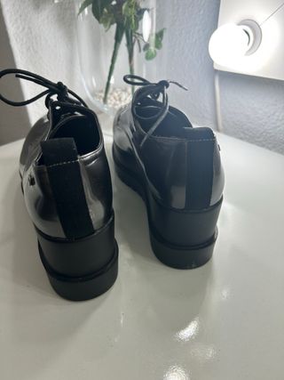 Zapatos Oxford MNTG Plataforma Negro/Gris