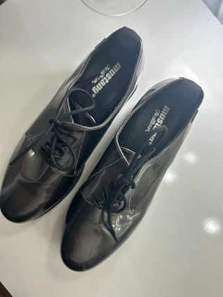 Zapatos Oxford MNTG Plataforma Negro/Gris