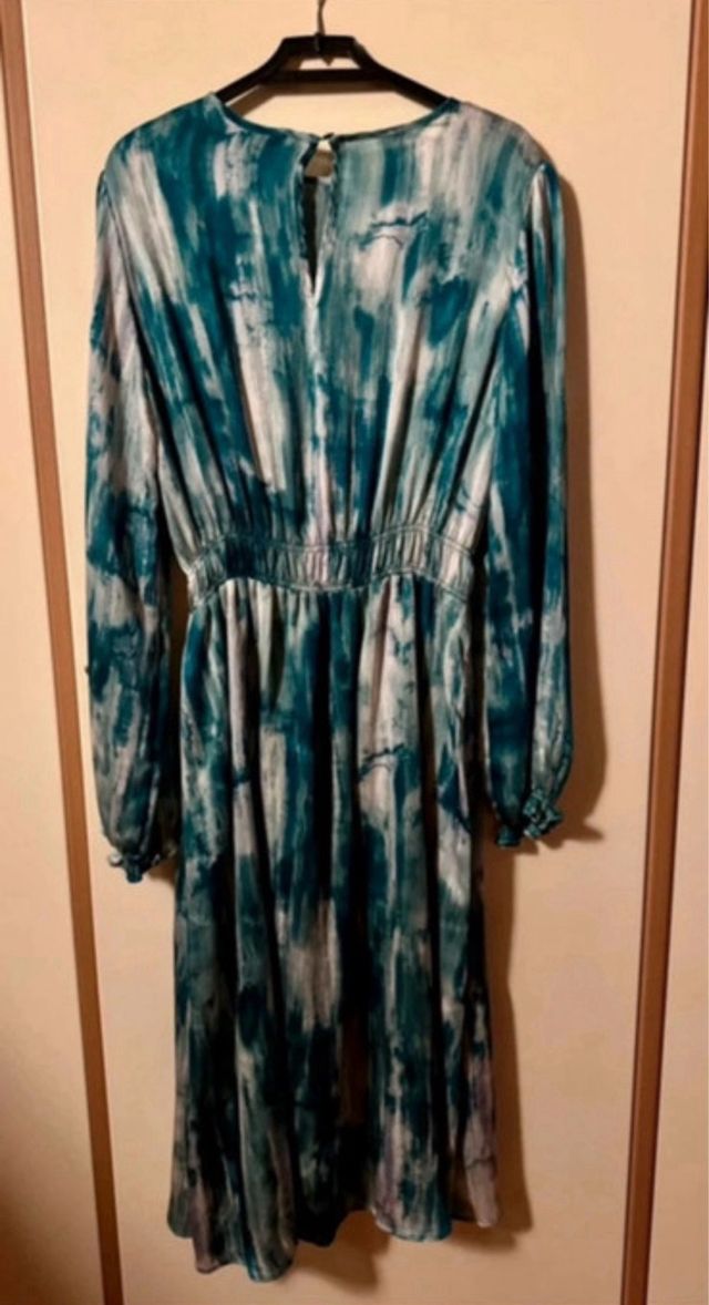 Vestito OVS fantasia teal e bianco taglia S