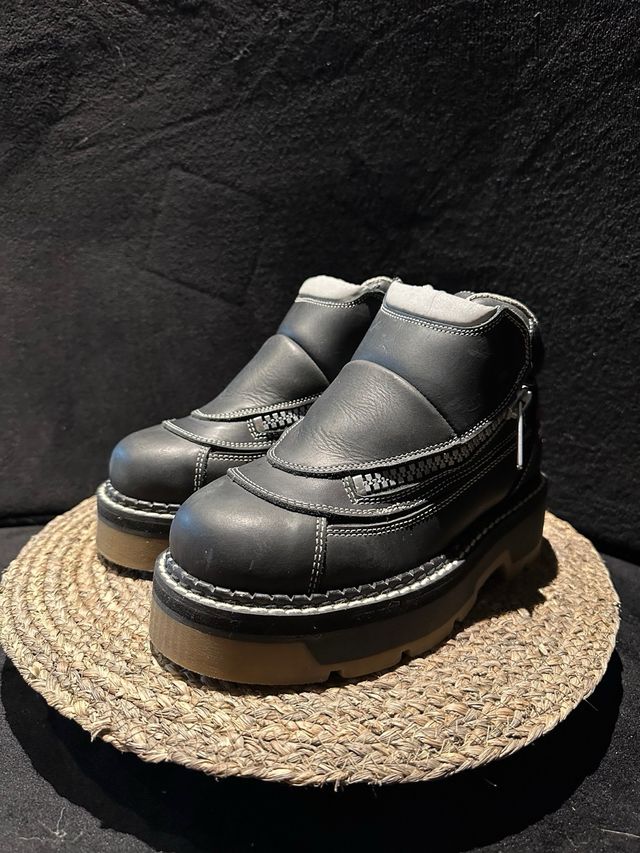 Botas T34 Piel Vintage Cremallera Negra