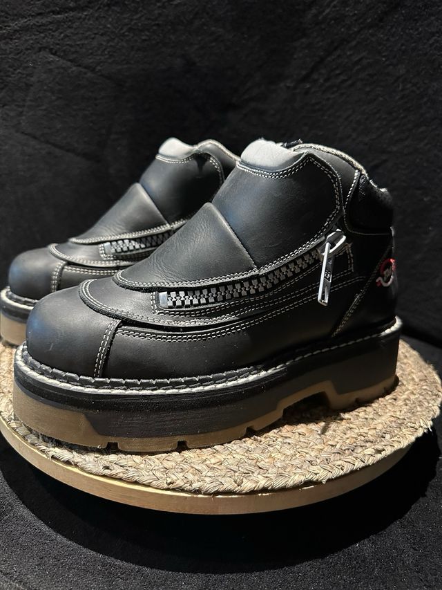 Botas T34 Piel Vintage Cremallera Negra