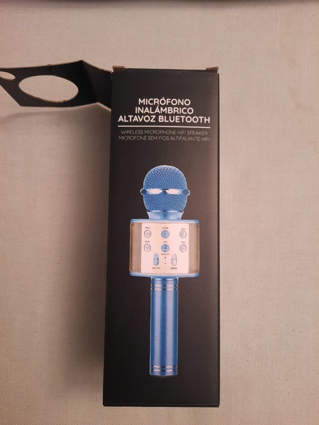 Micrófono Bluetooth Inalámbrico Azul