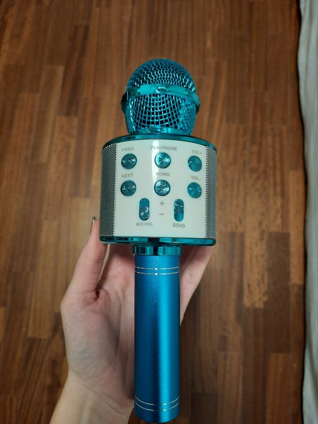 Micrófono Bluetooth Inalámbrico Azul