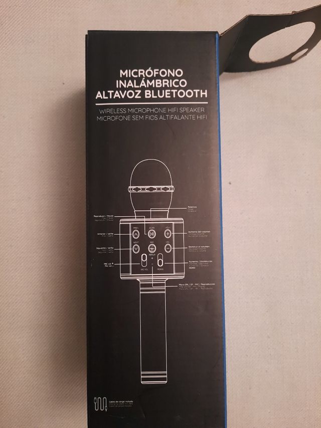 Micrófono Bluetooth Inalámbrico Azul
