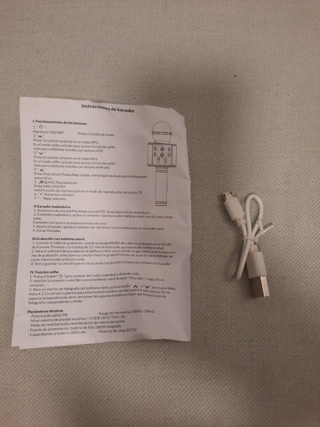 Micrófono Bluetooth Inalámbrico Azul