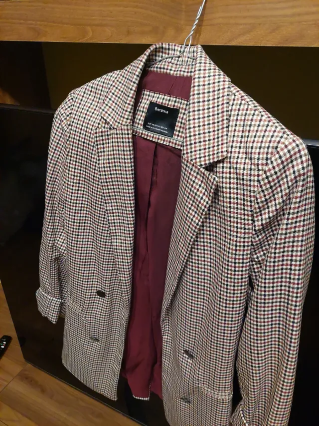 Chaqueta cuadros Bershka Talla XS