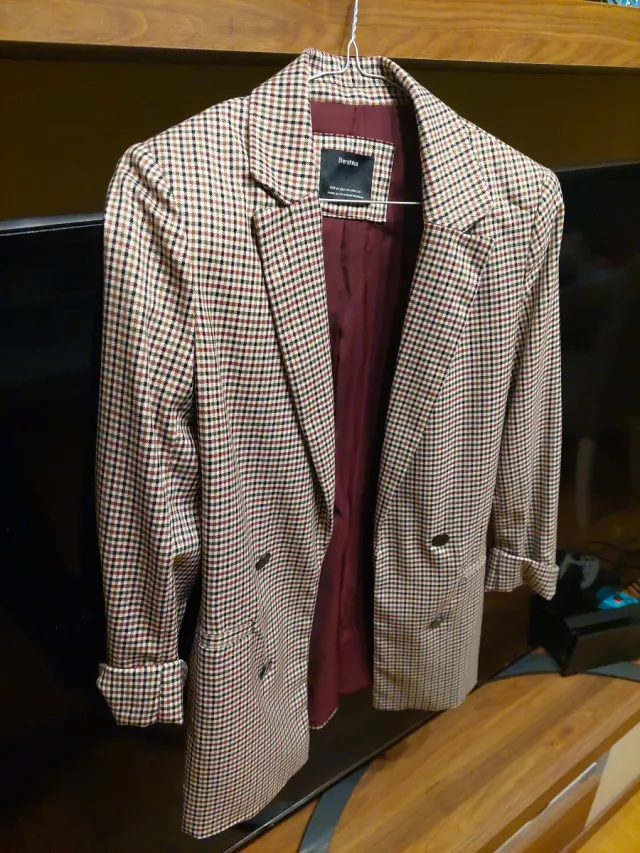 Chaqueta cuadros Bershka Talla XS