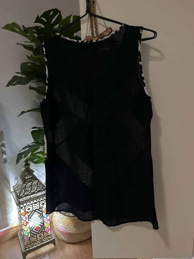 Boss Top Negro Encaje Talla s