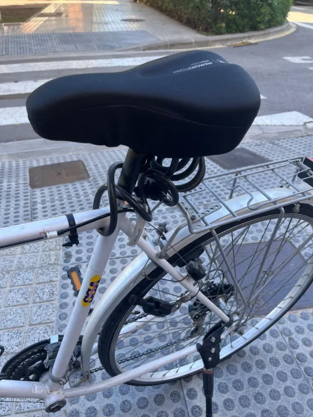 Bicicleta de paseo plateada