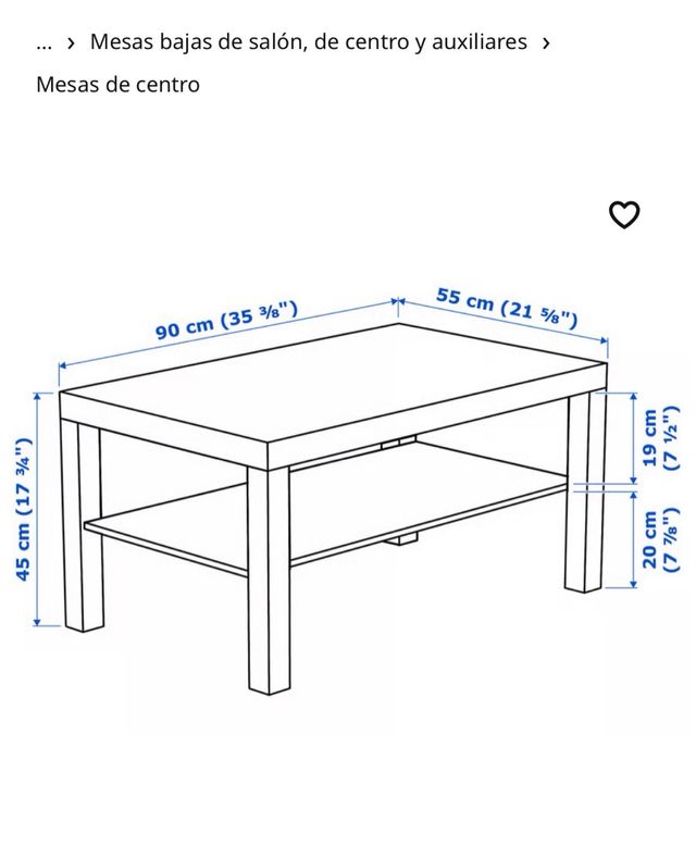 Mesa auxiliar IKEA LACK blanca
