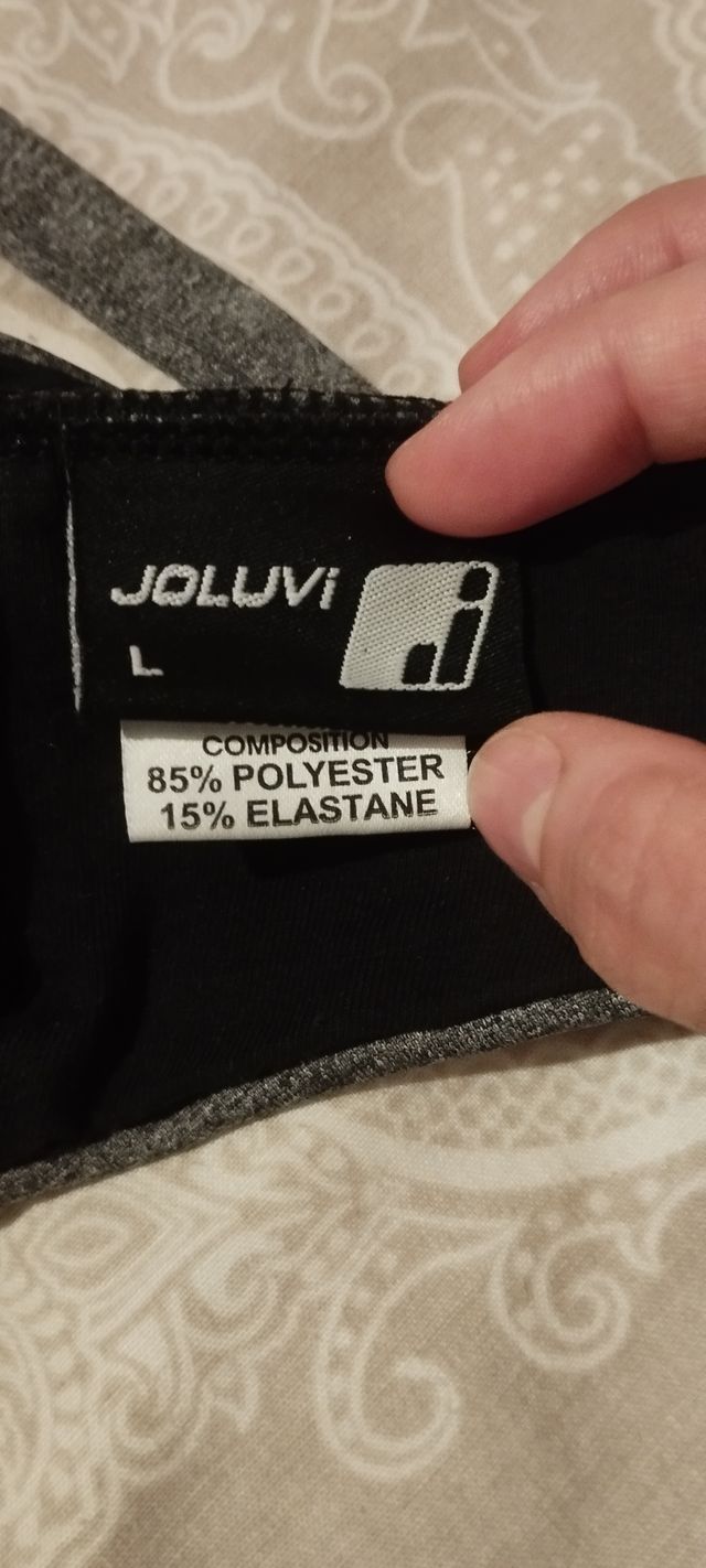 Sujetador deportivo Joluvi Talla L Gris