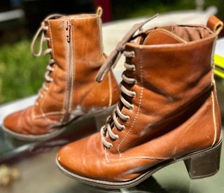 Stivali marroni in pelle taglia 40