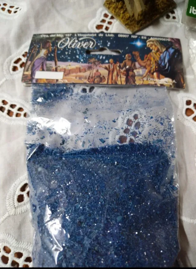 Set Materiali per Presepe: Ponte, Sabbia Blu e Neve