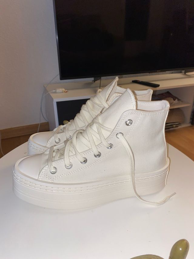 Converse blancas plataforma