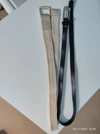 Cinturones mujer negro y beige