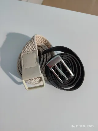 Cinturones mujer negro y beige