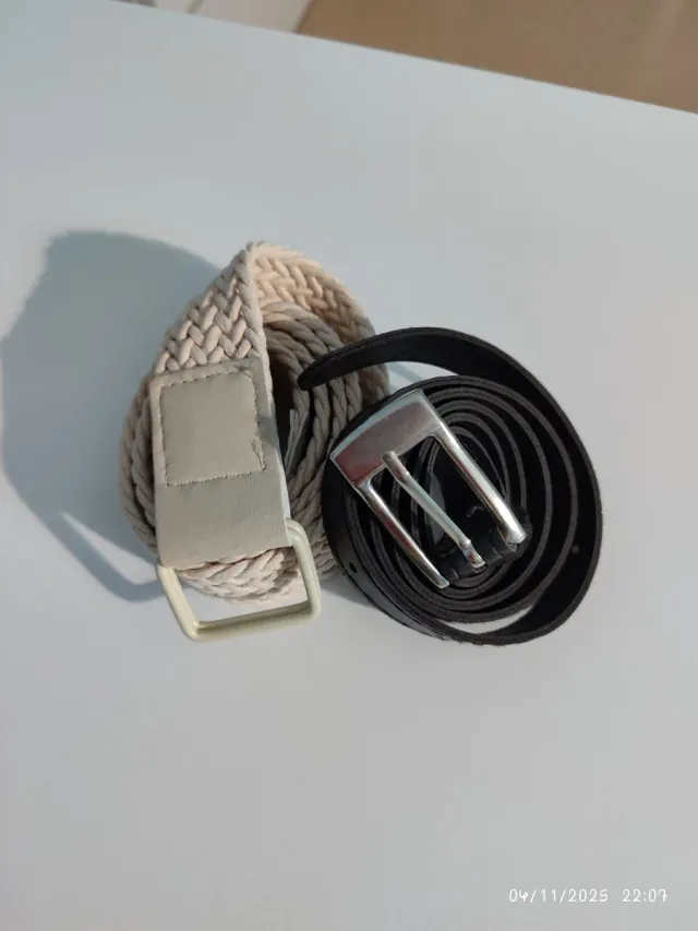 Cinturones mujer negro y beige