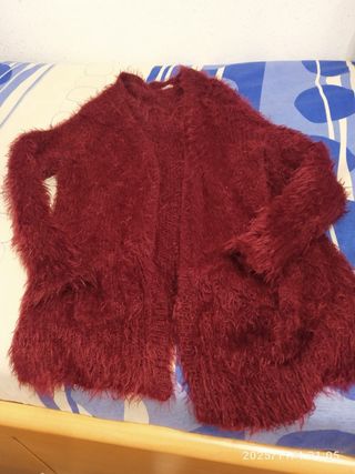 Chaqueta de punto peluda mujer