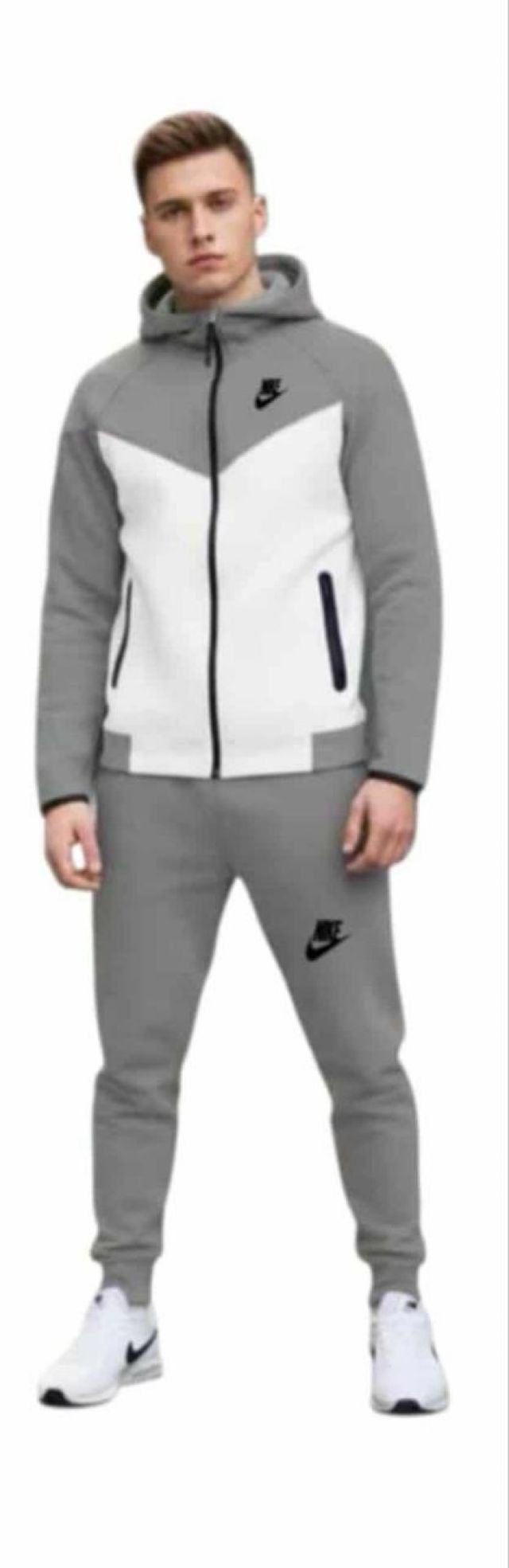 Tuta Nike Tech Fleece Grigio/Bianca Taglia XXL