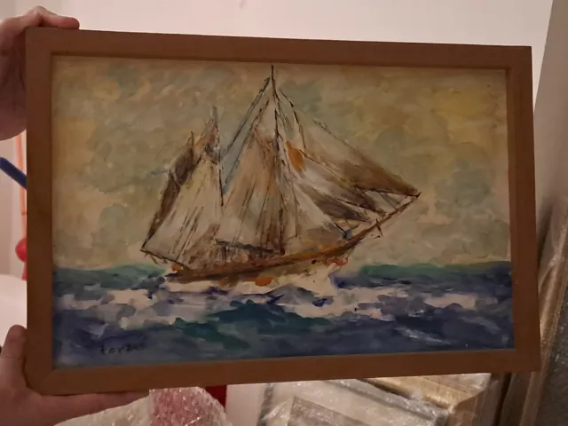 Cuadro velero madera