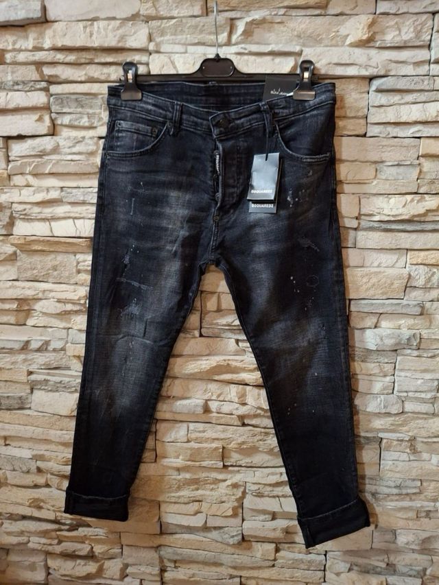 Jeans Dsquared2 Blu Denim Strappati