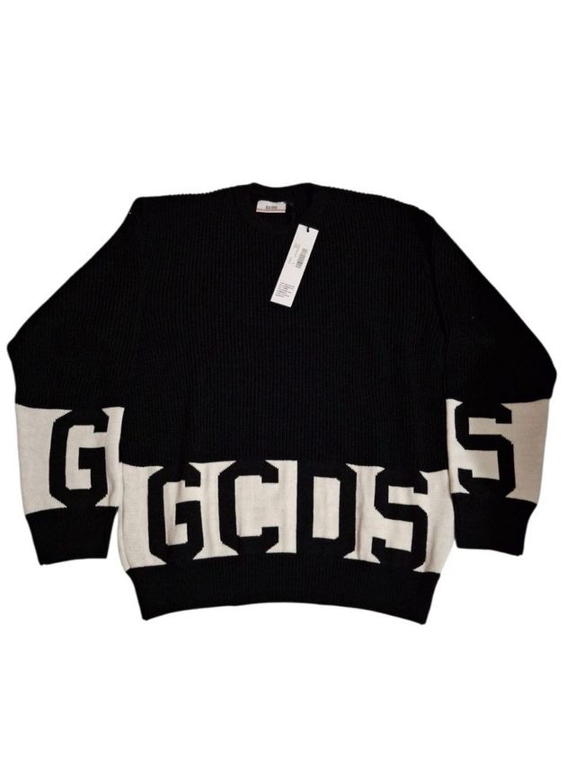 Maglioncino GCDS nero, blu e fucsia