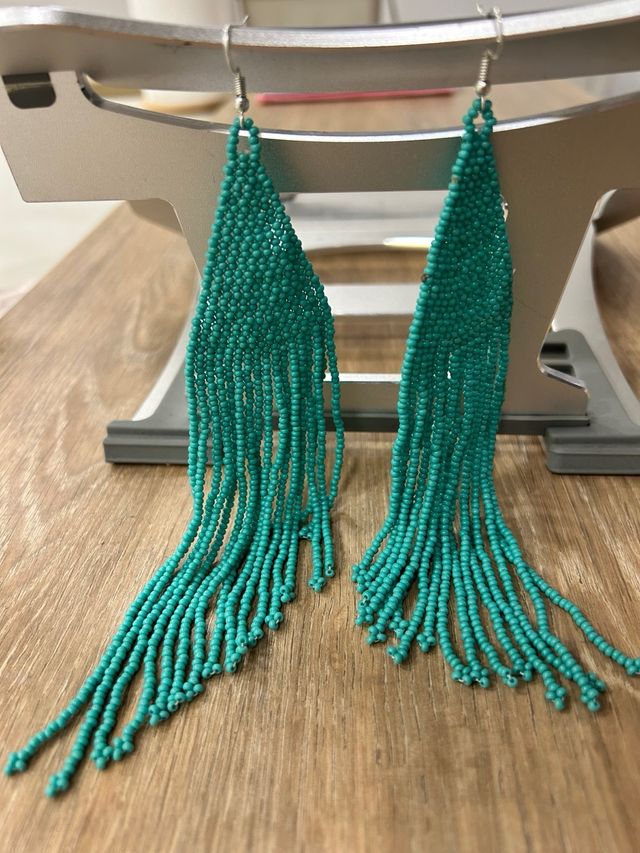Pendientes largos turquesa