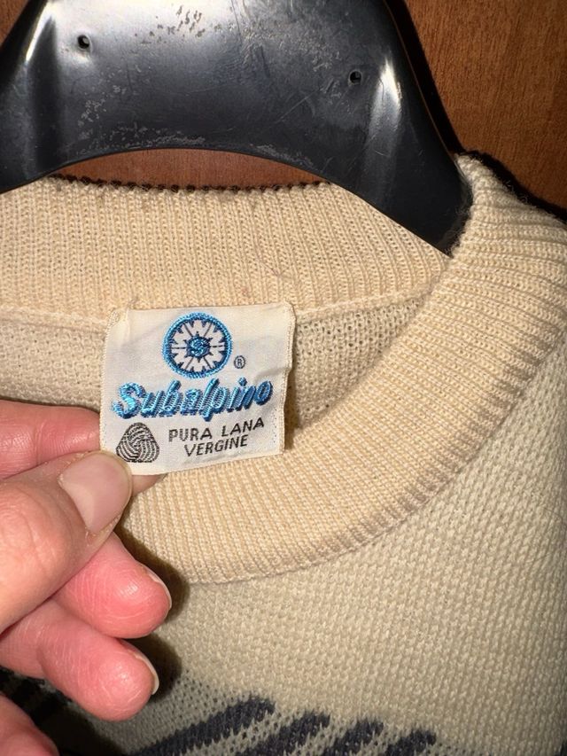 Maglione Subalpino Beige/Verde Oliva