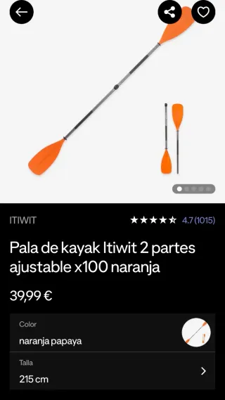 Kayak hinchable Itiwit Touring 100 + 2 palas