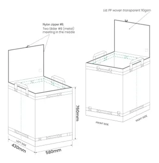 5 Bolsas de reparto negras con asas