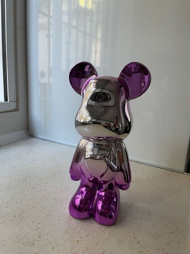 Escultura Oso Metálico Morado