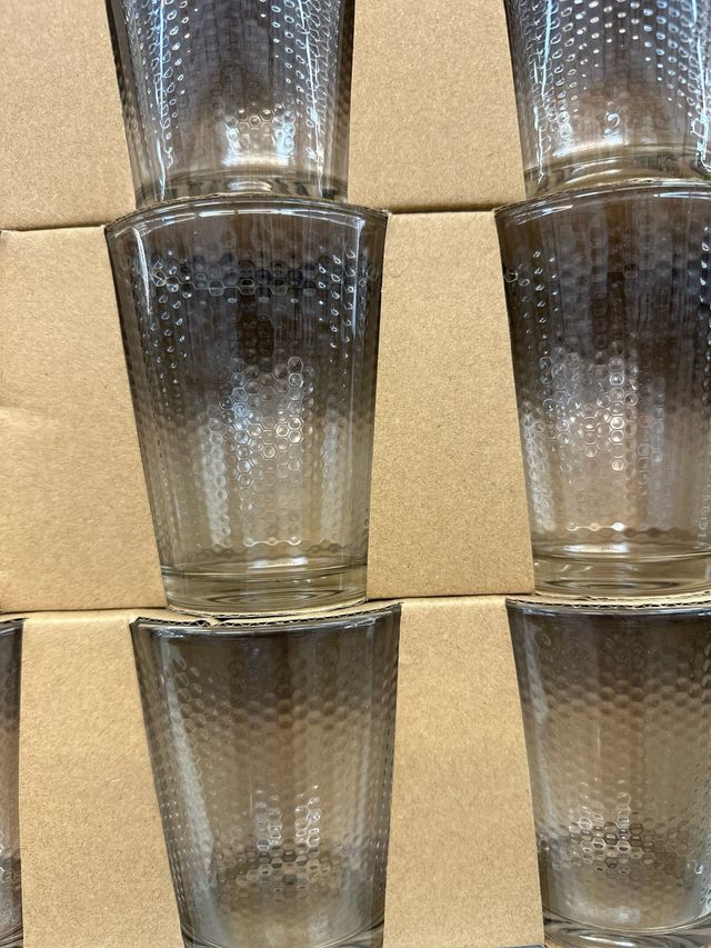 6 bicchieri in vetro testurizzato