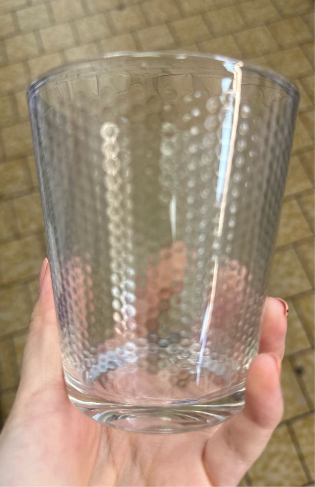 6 bicchieri in vetro testurizzato