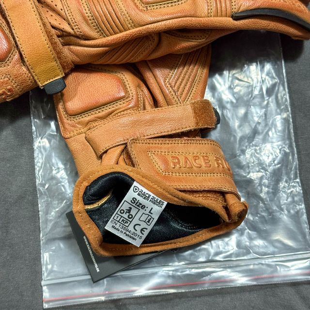 Guantes de moto cuero talla L/9