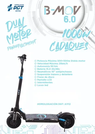 Patinete Eléctrico B-MOV Cadaques 6.0 DGT
