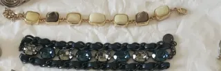 Conjunto de bisutería dorado y azul