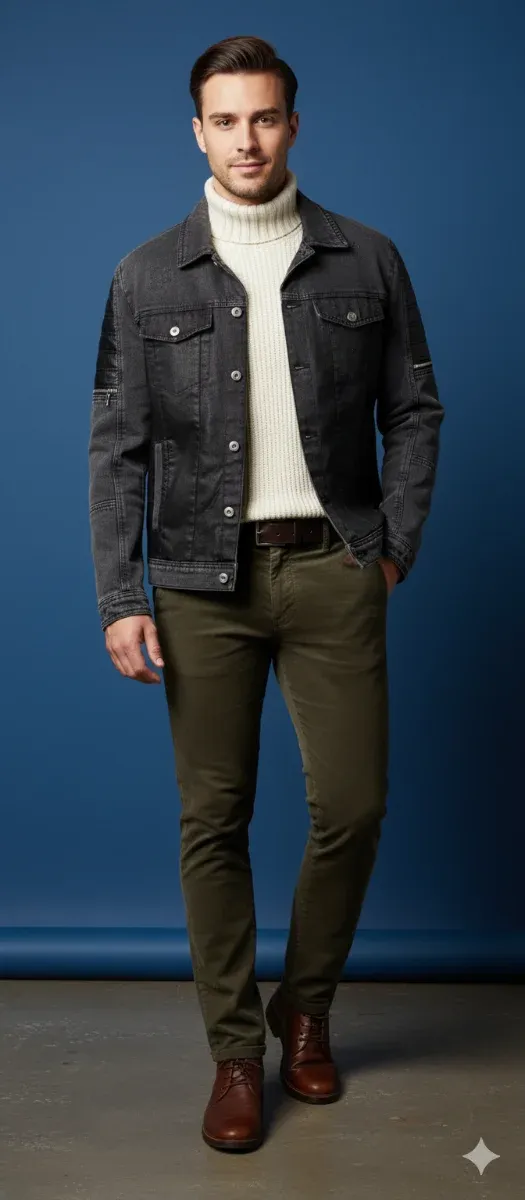 Cazadora vaquera desgastada