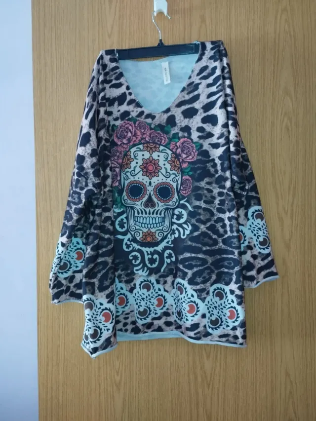 Jersey Calavera Flores Talla Única