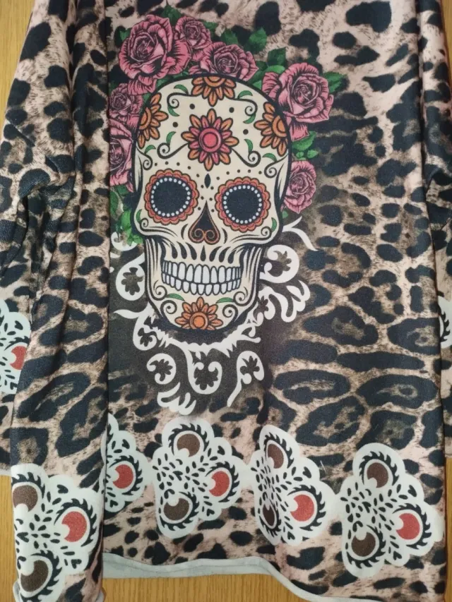Jersey Calavera Flores Talla Única