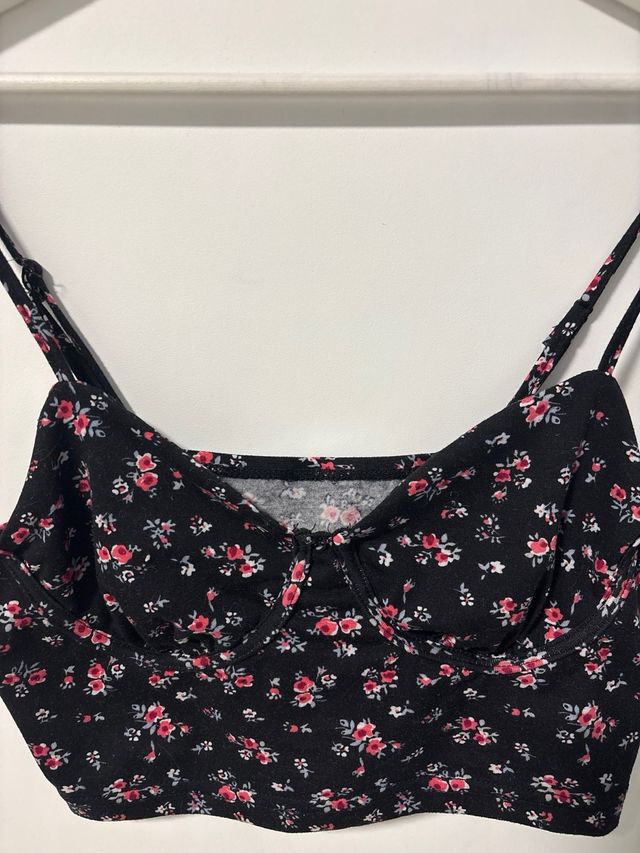 Top crop floral mujer talla 36