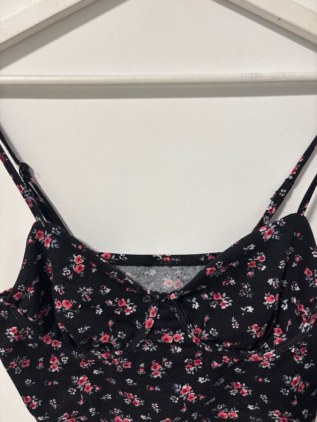 Top crop floral mujer talla 36